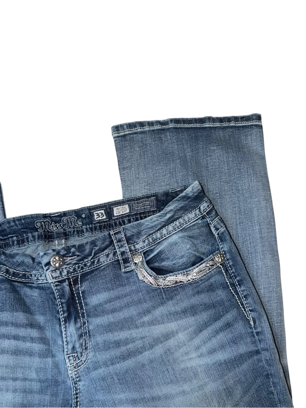 Miss Me Medium Blue Boot Cut Stretch Jeans